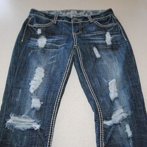 Almost Famous Distressed Skinny Jeans Size 7